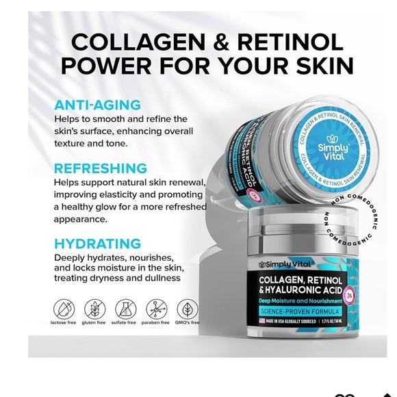 2 pack! Collagen, Retinol & Hyaluronic Acid Cream
- see pics for all details - Picture 3 of 14